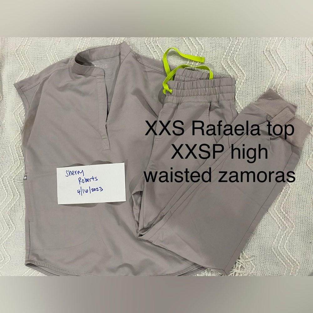 Figs scrubs XXS slate Rafaela and xxsp high waisted zamoras